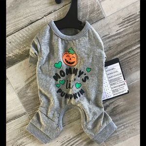 Halloween GRAY "MOMMY' LITTLE PUMPKIN" Halloween JUMPSUIT/PAJAMAS Puppy/Dog